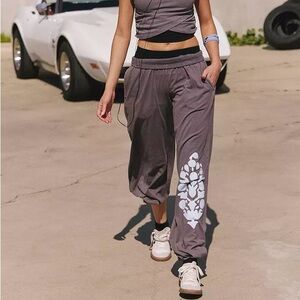 NWOT Free People Movement Hot Shot Crossover Pants Dark Shadow Combo